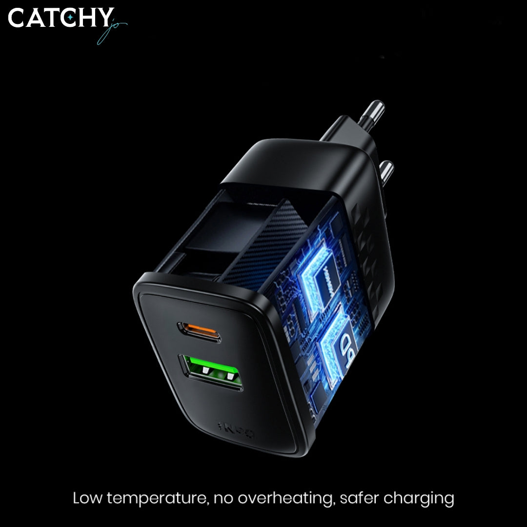 LITO LC24 محول شحن مزود بمنفذ USB-A ومنفذ USB-C (65W)