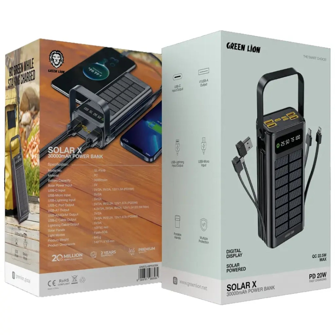 Green Lion Solar X Power Bank (30000mAh)