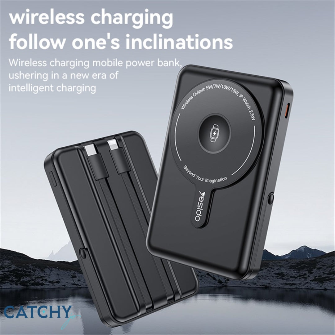 YESIDO YP72 Portable Power Bank With Kickstand & 2 Cables