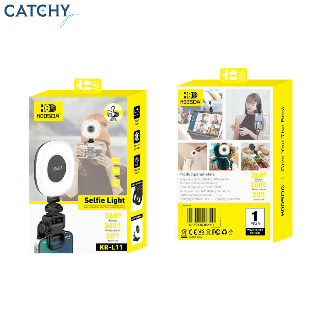 KOOSDA KR-L11 Rechargeable Led Selfie Fill Light
