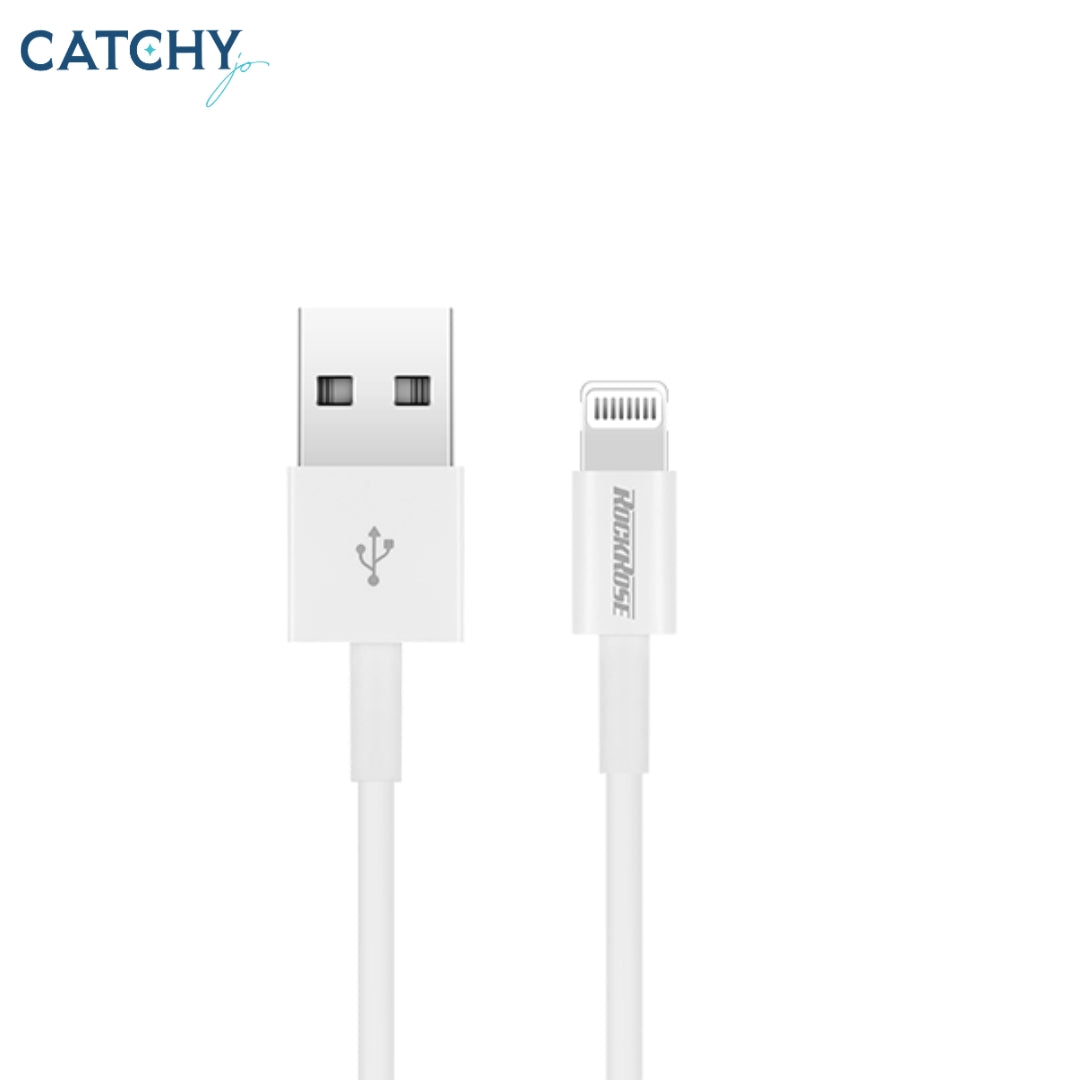 ROCKROSE IVORY AL كابل شحن ومزامنة من Lightning إلى USB (1M)