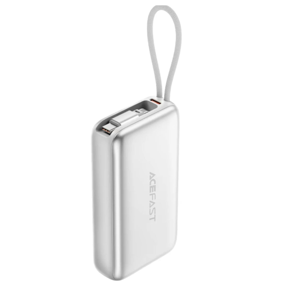 ACEFAST M32 Power Bank with Retractable USB-C Cable Silver (10000mAh)