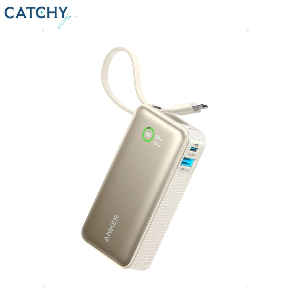 شاحن محمول Anker Nano مع كابل USB C مدمج 10000mAh (30W)