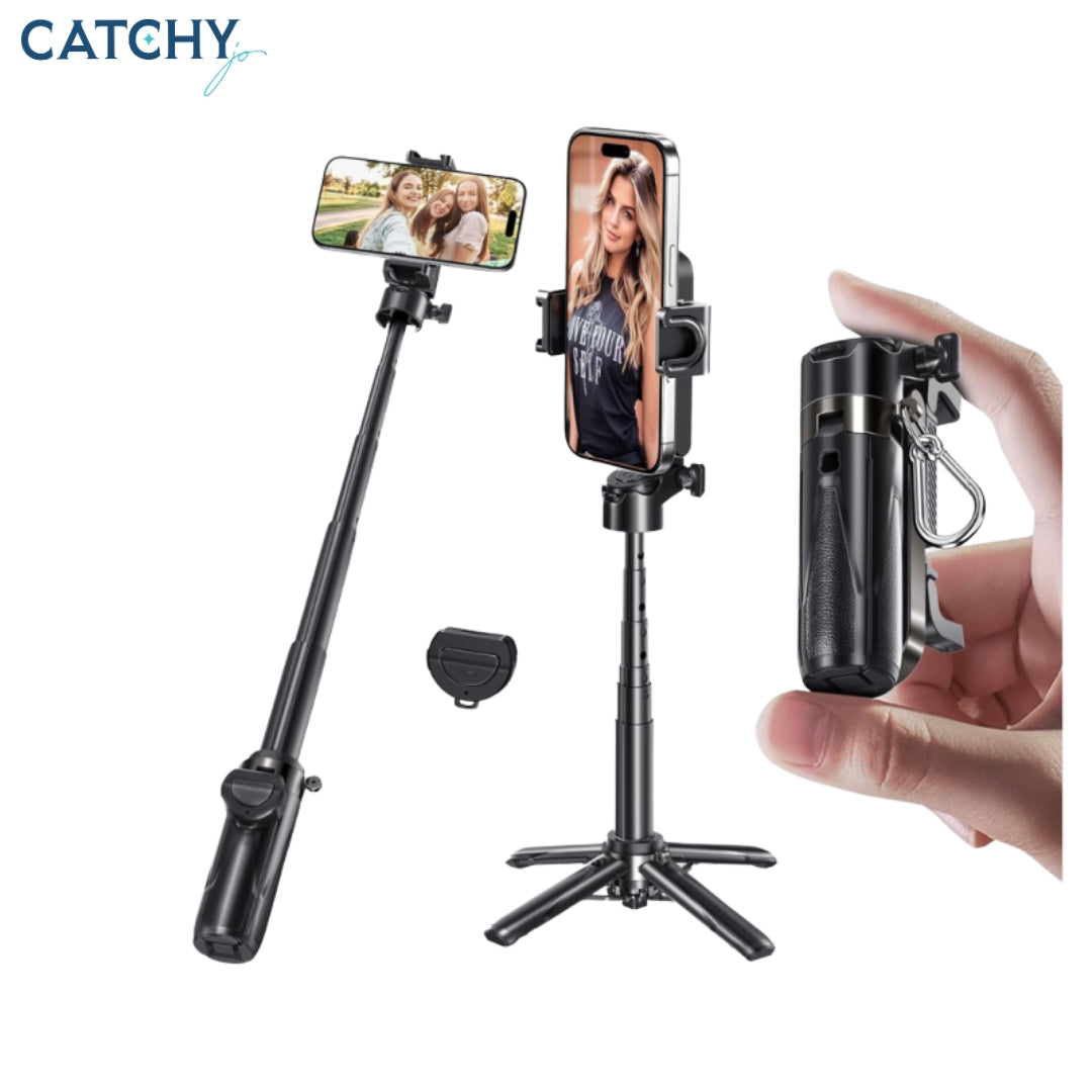 JMARY MT-18 Mini Selfie Stick With Bluetooth Remote | Black | White JMARY MT-18 Mini Selfie Stick With Bluetooth Remote | Black | White