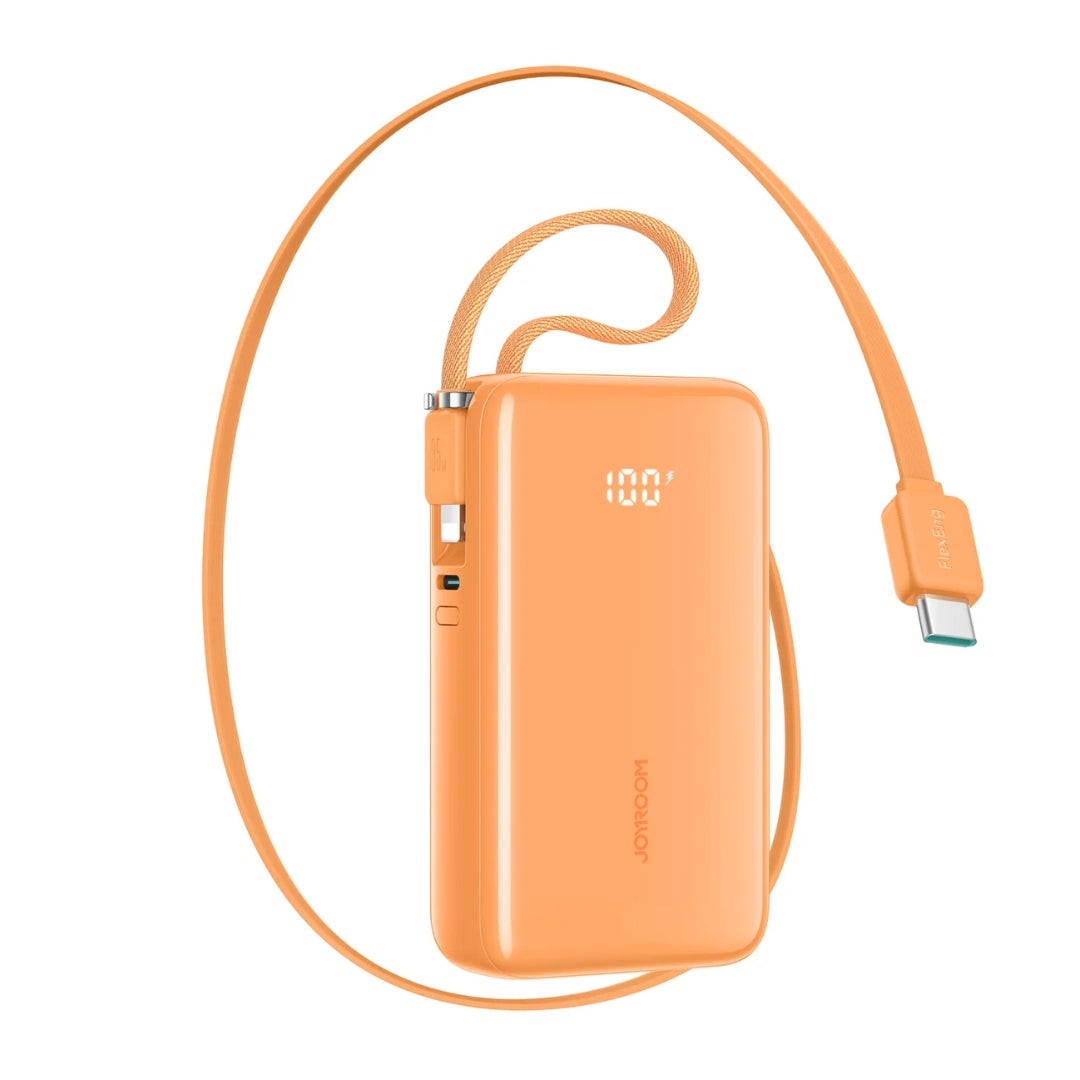 JOYROOM JR-PR2 شاحن محمول صغير بكابل مدمج قابل للسحب (10000mAh)
