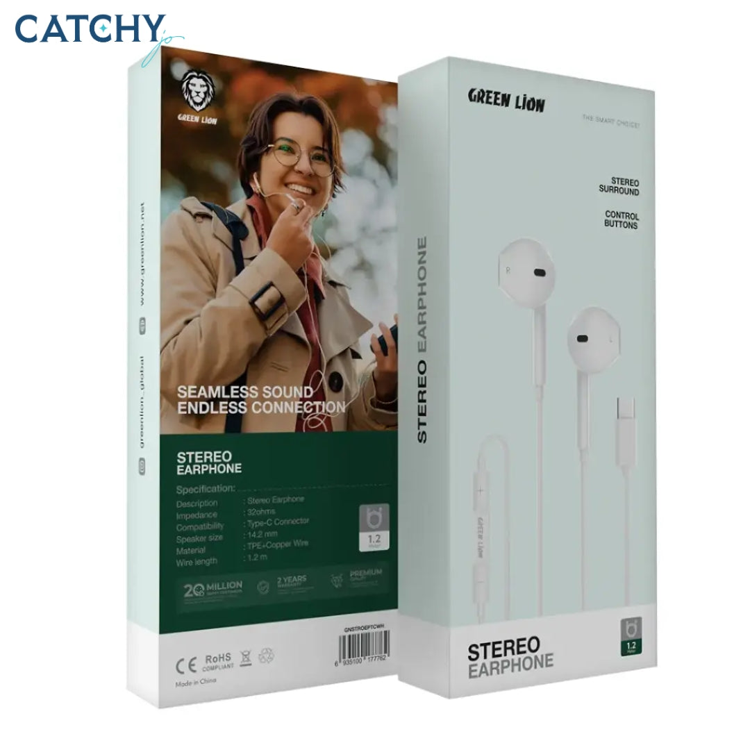 Green Lion Stereo Earphones Type-C