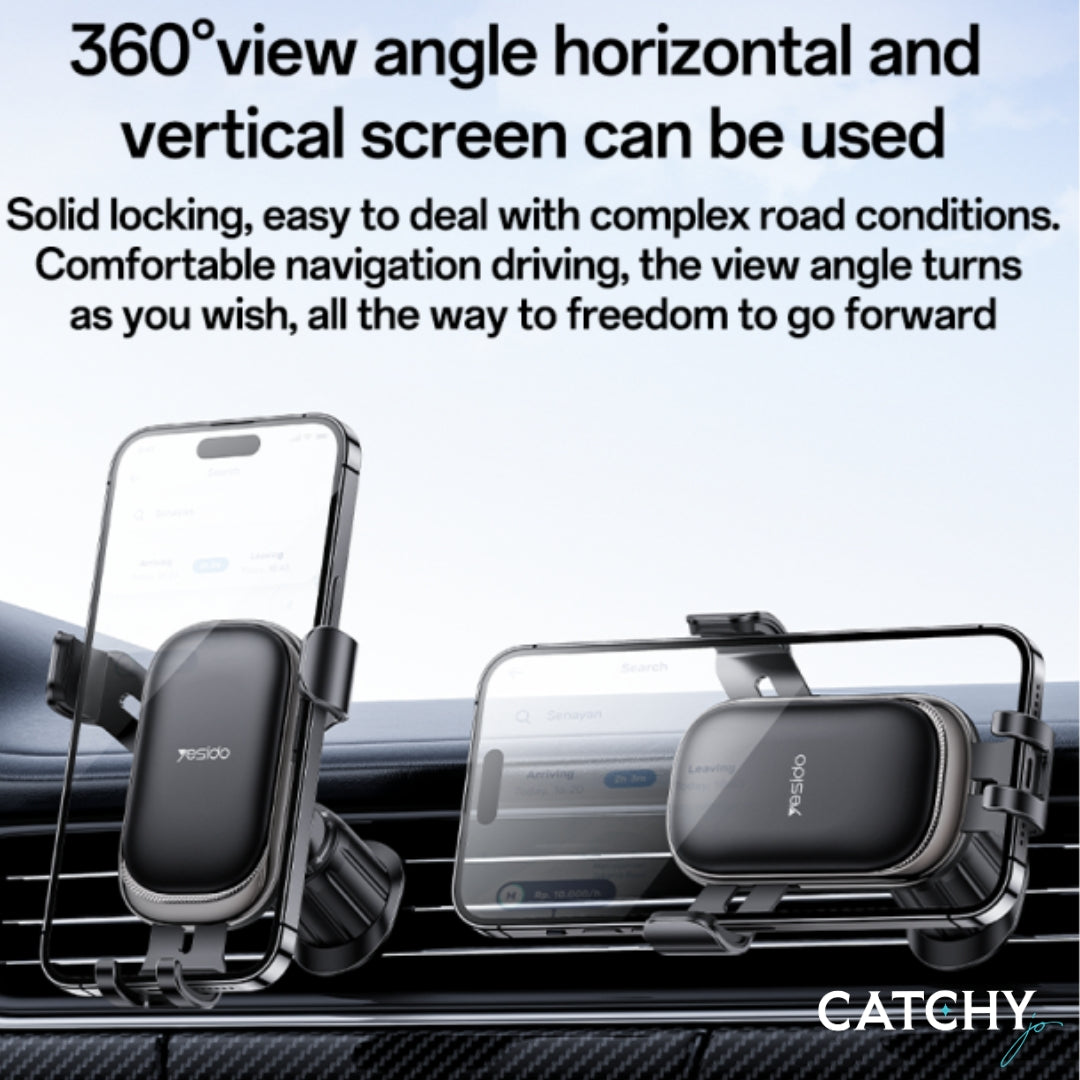 YESIDO C247 360°View Angle Horizontal Car Phone Holder