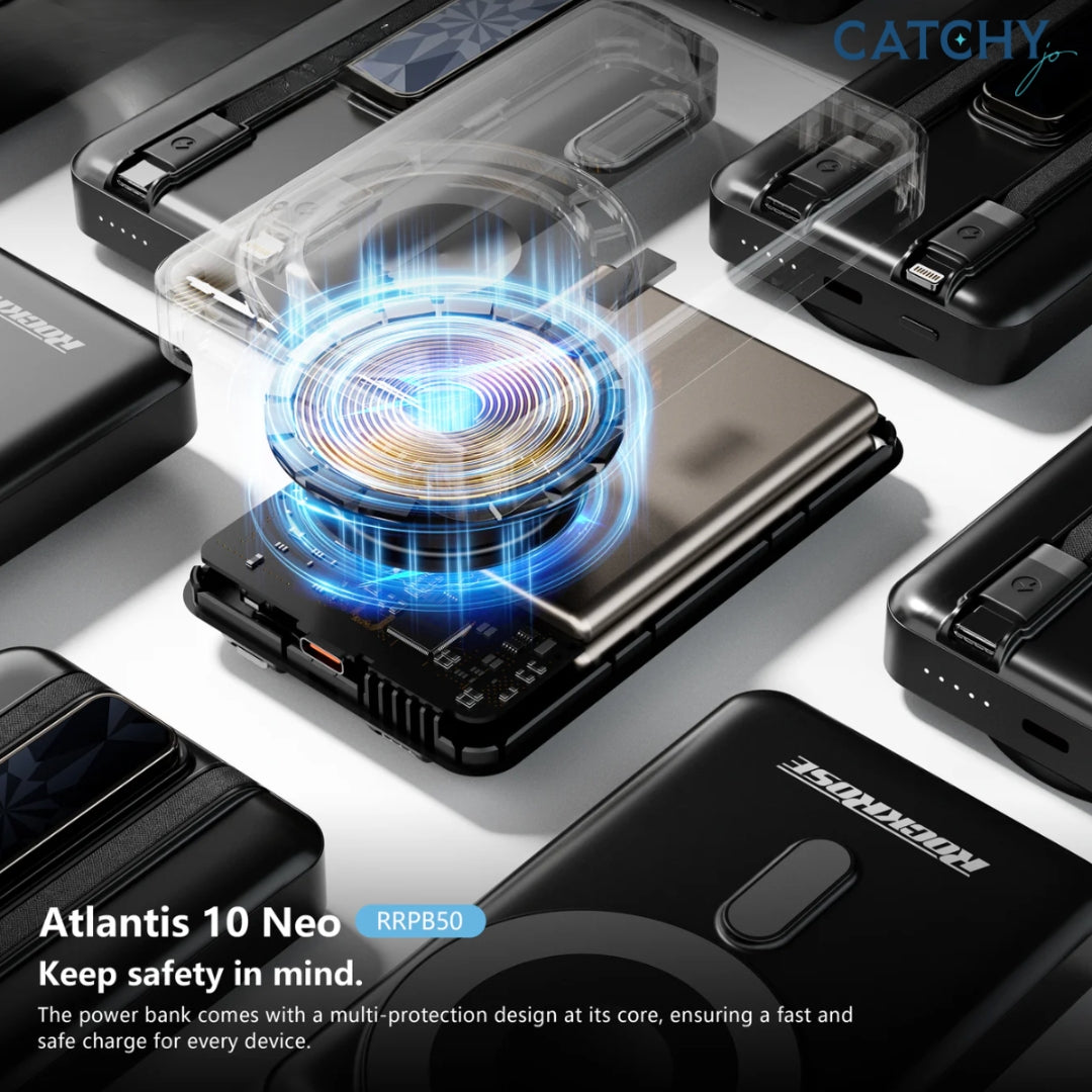 ROCKROSE Atlantis 10 Neo Magnetic Wireless Charge Power Bank (10000mAh)