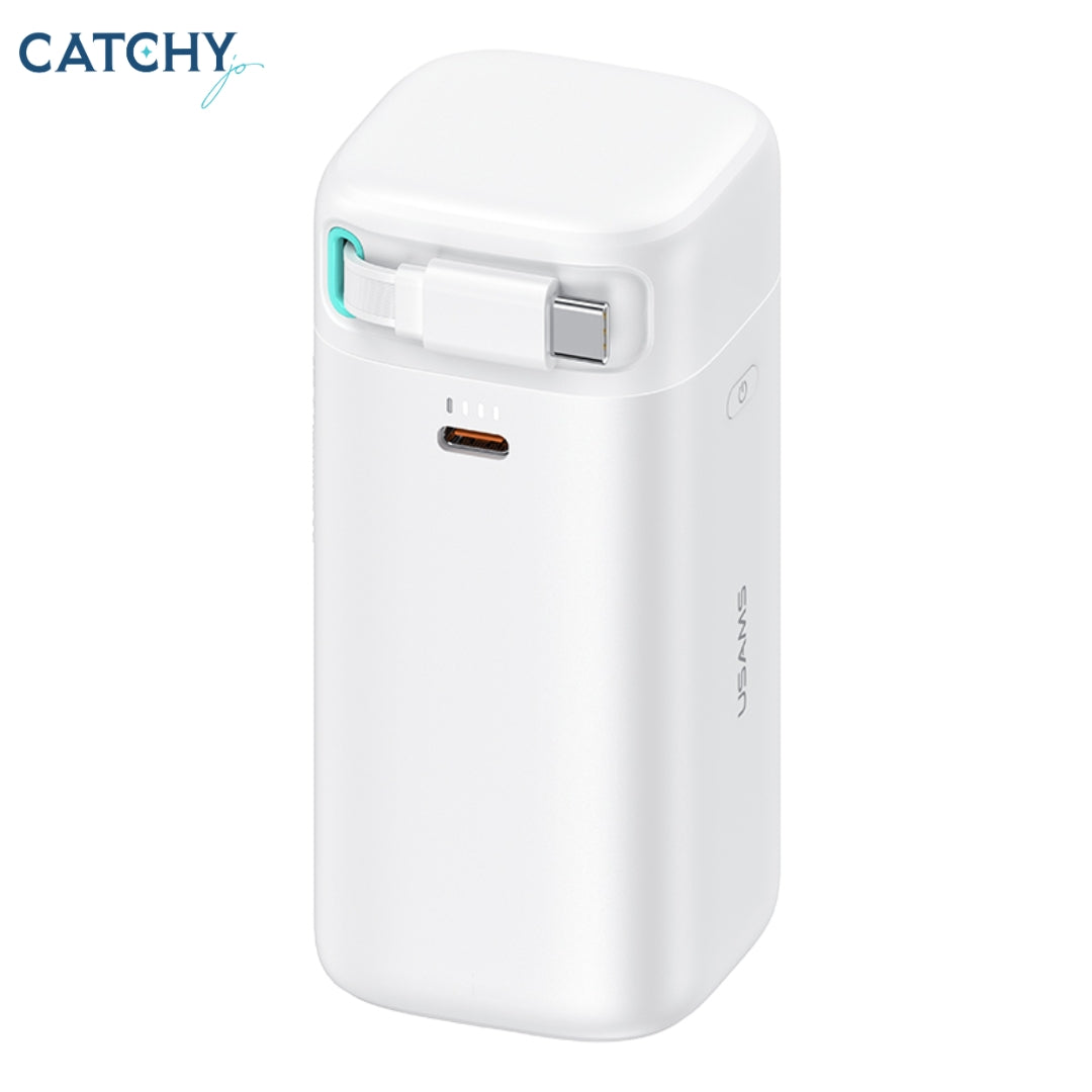 USAMS US-CD216 بنك طاقة بخرجين مع كابل Type-C مغناطيسي قابل للسحب (18000mAh)