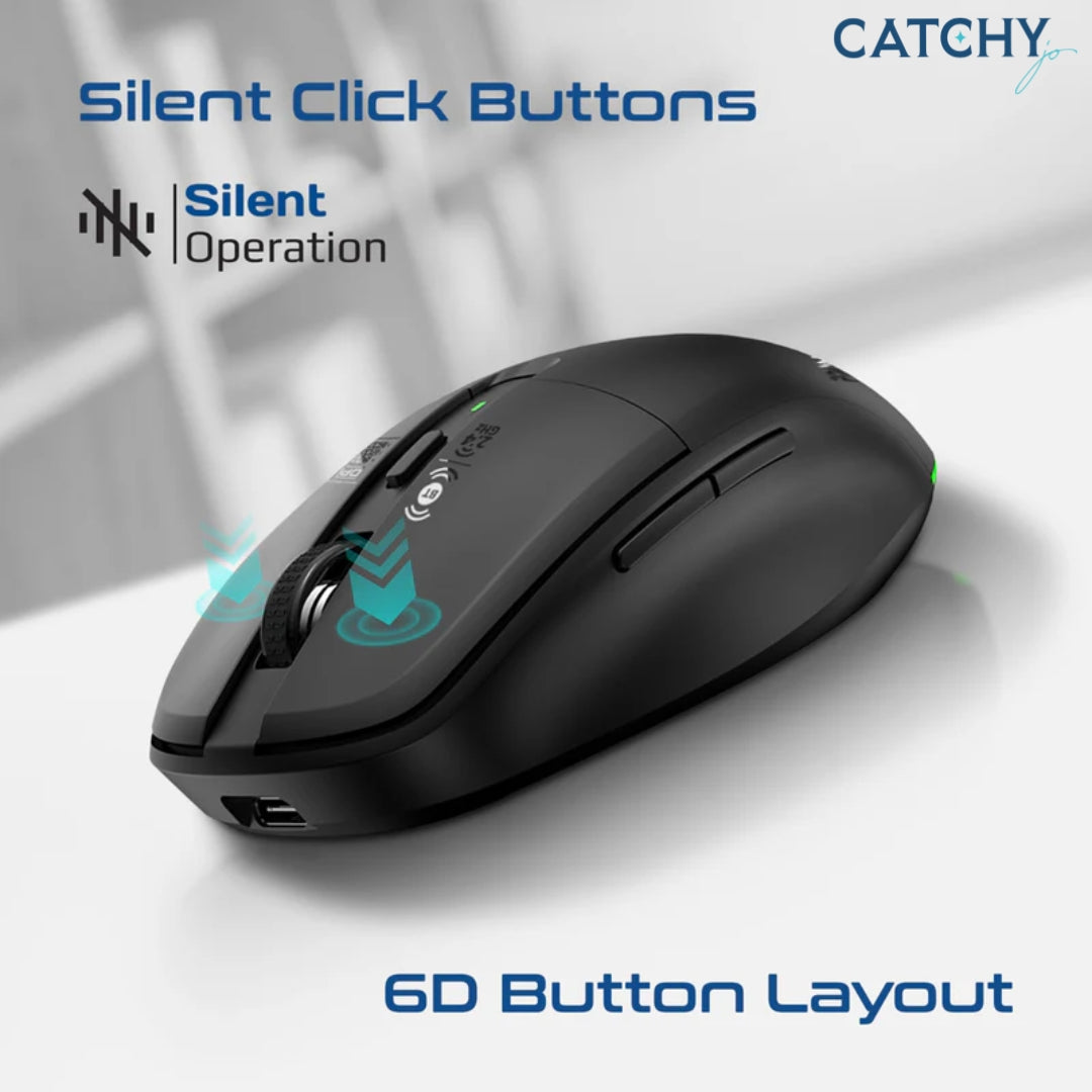 PROMATE Flixi Dual Mode Wireless Mouse With Rechargeable Battery