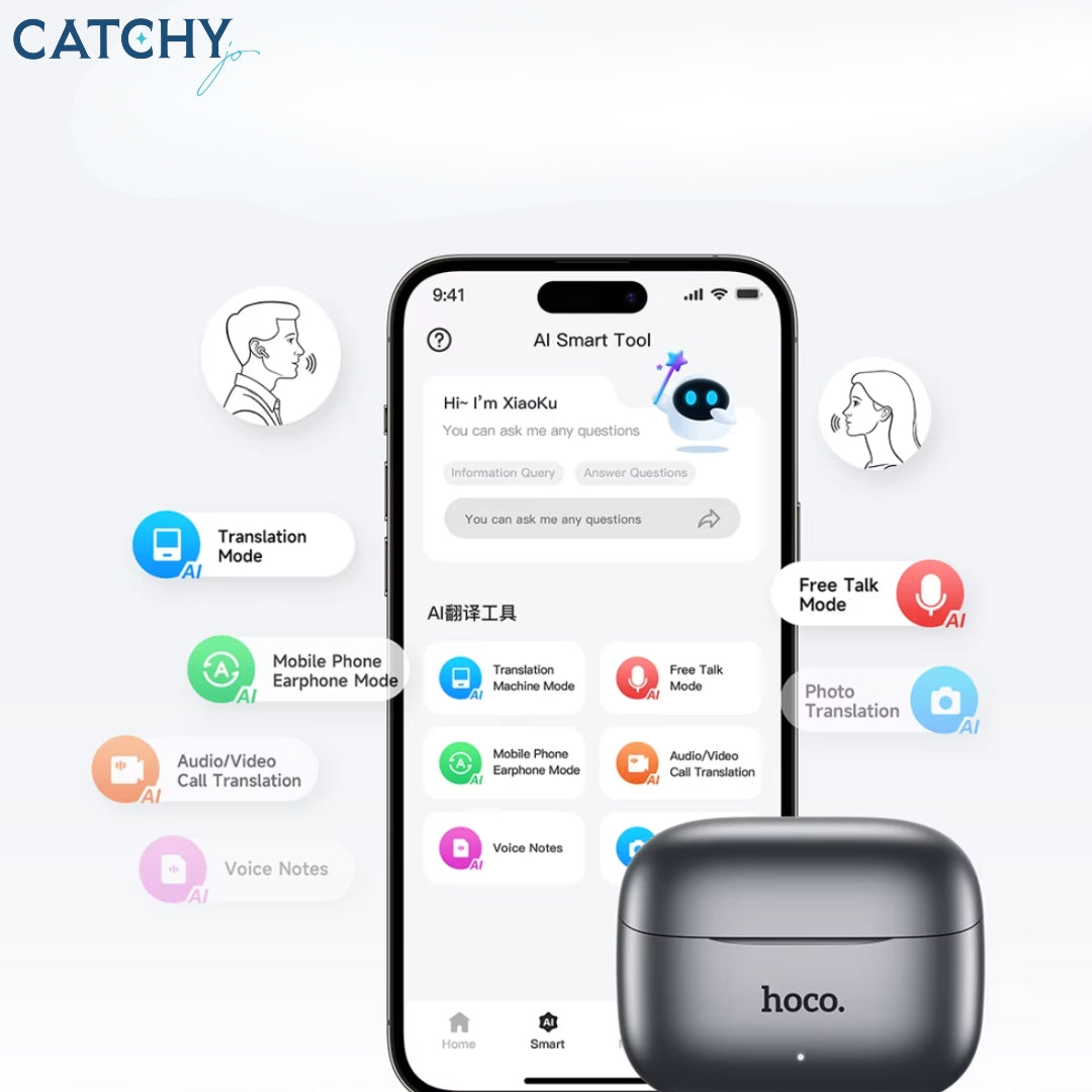 HOCO EQ27 Smart AI Translation Bluetooth Headphones