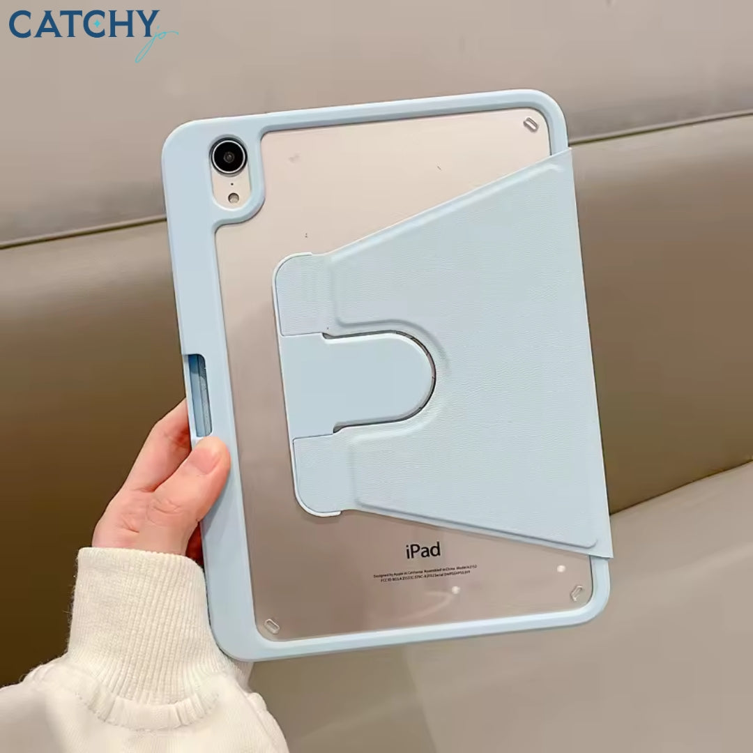 حافظة صلبة شفافة قابلة للدوران لـ iPad