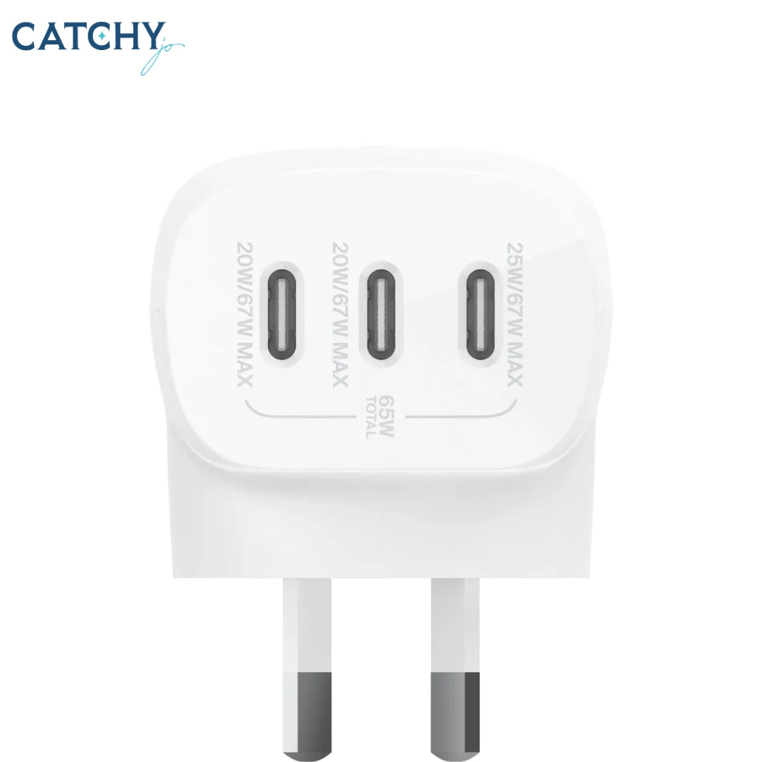 BELKIN BoostCharge 3Ports USB-C Wall Charger With PPS (67W)