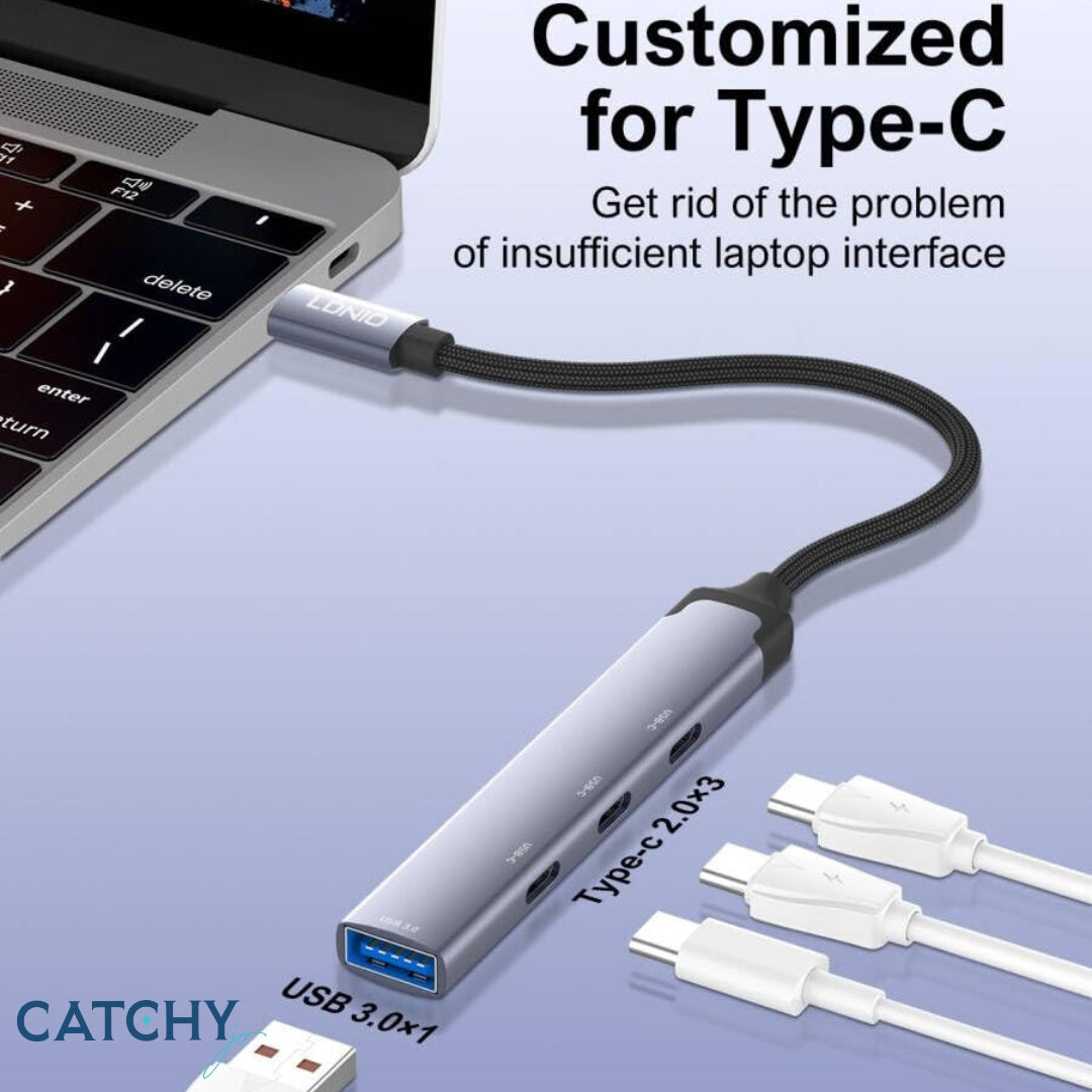 LDNIO DS-74C 4 Ports USB & Type-C Adapter