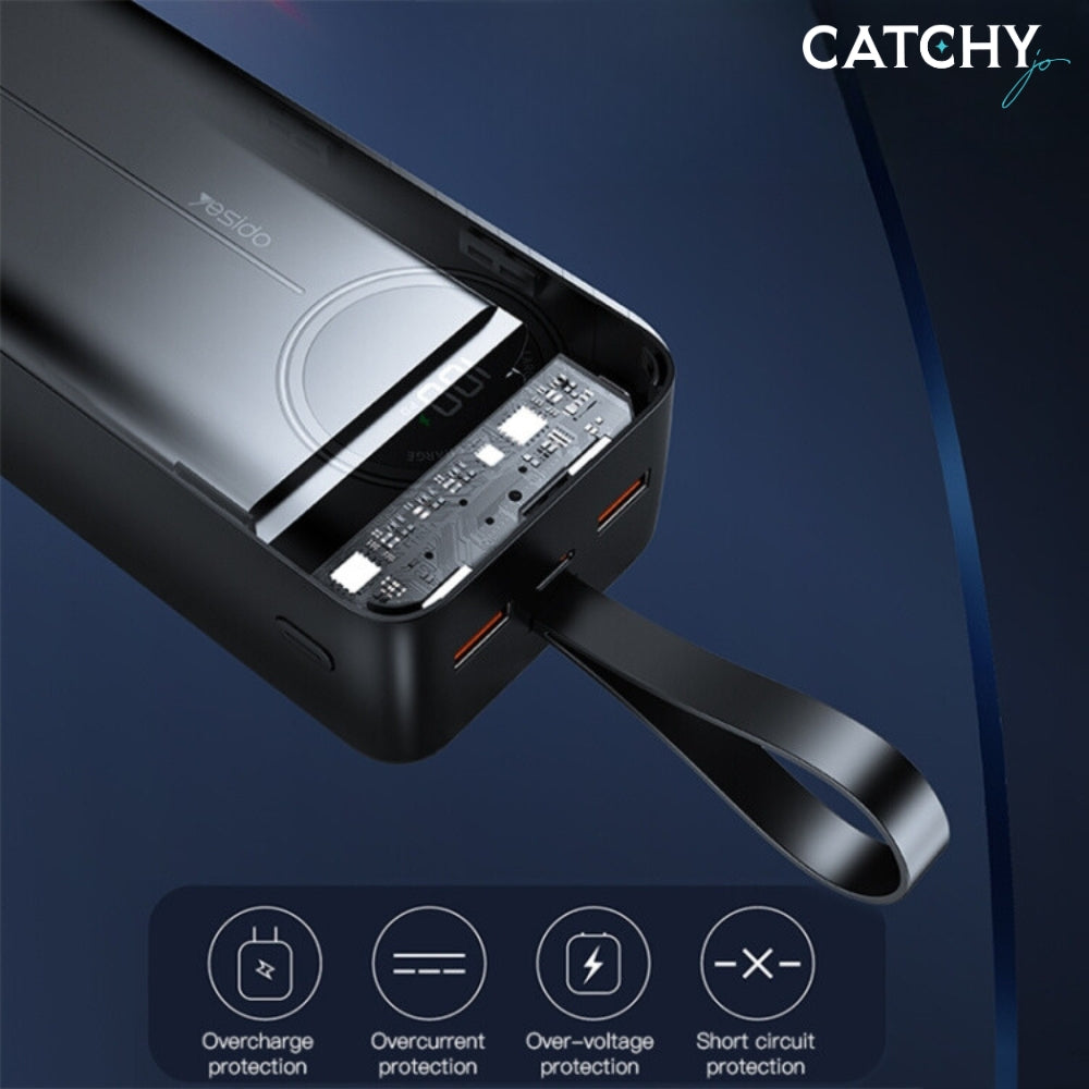 YESIDO YP43 Dual USB+Type-C Digital Display Fast Charging Power Bank 40000mAh