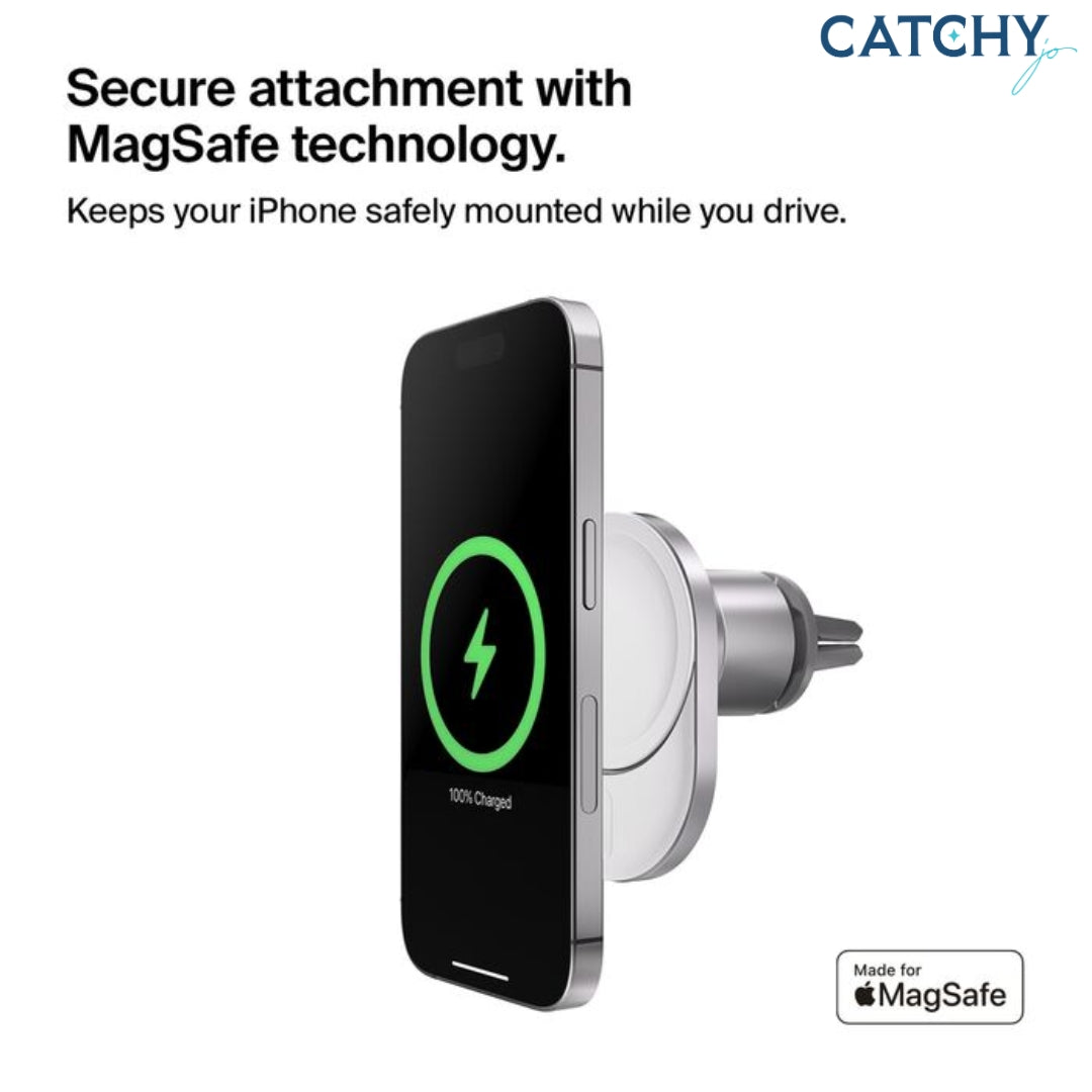 BELKIN BoostCharge Pro Magnetic Wireless Car Charger With Qi2 (15W)