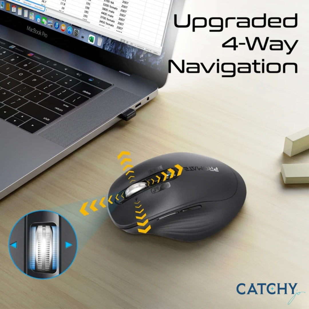 PROMATE SamoTri Wireless Mouse With Rechargeable Battery