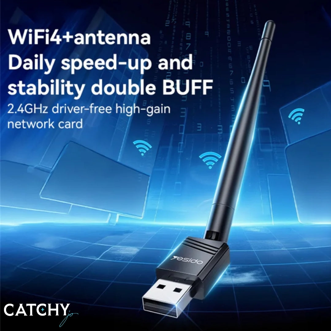 YESIDO WP11 WiFi4 Wireless USB Dongle With External Antenna