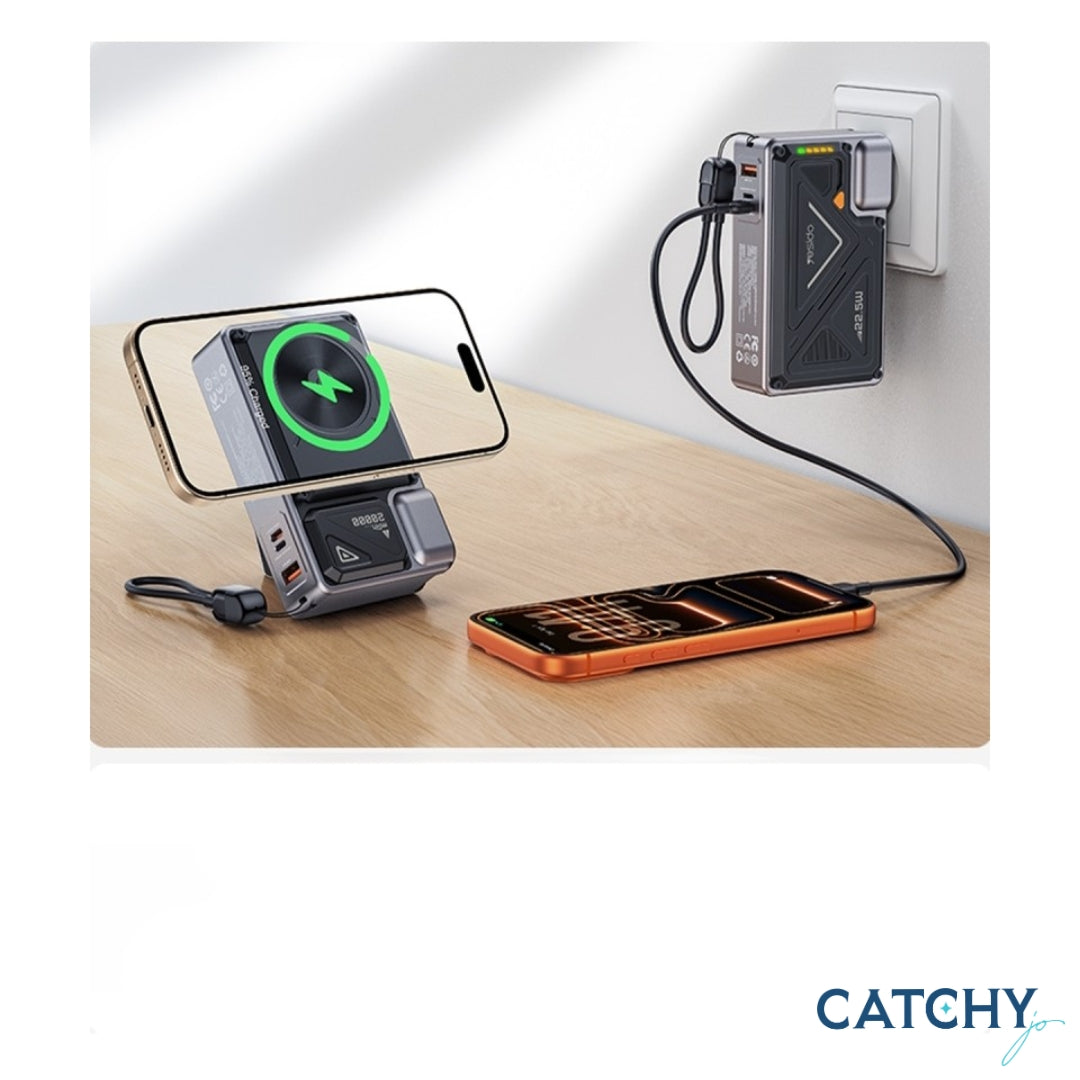 YESIDO MH103  5-IN-1 MagSafe Power Bank With Wall Plug