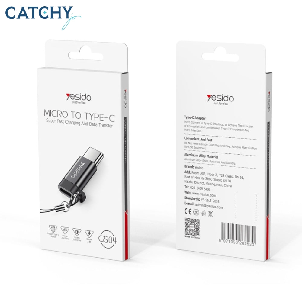 YESIDO GS04 Type-C To Micro USB Mini Connector Adapter With Keychain