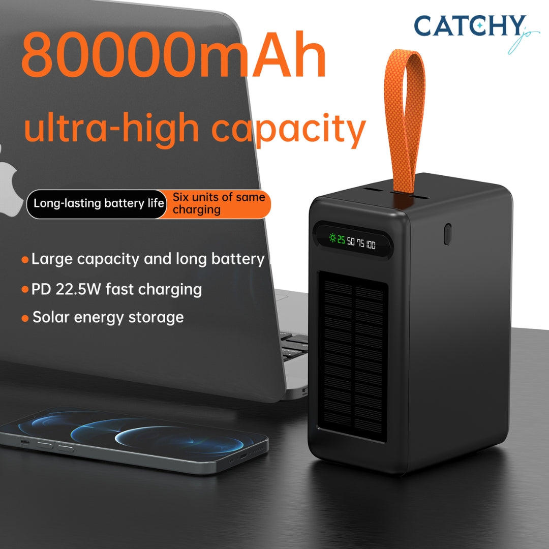 Aspor A377 6-Port Output Outdoor Solar Power Bank (80000mAh)