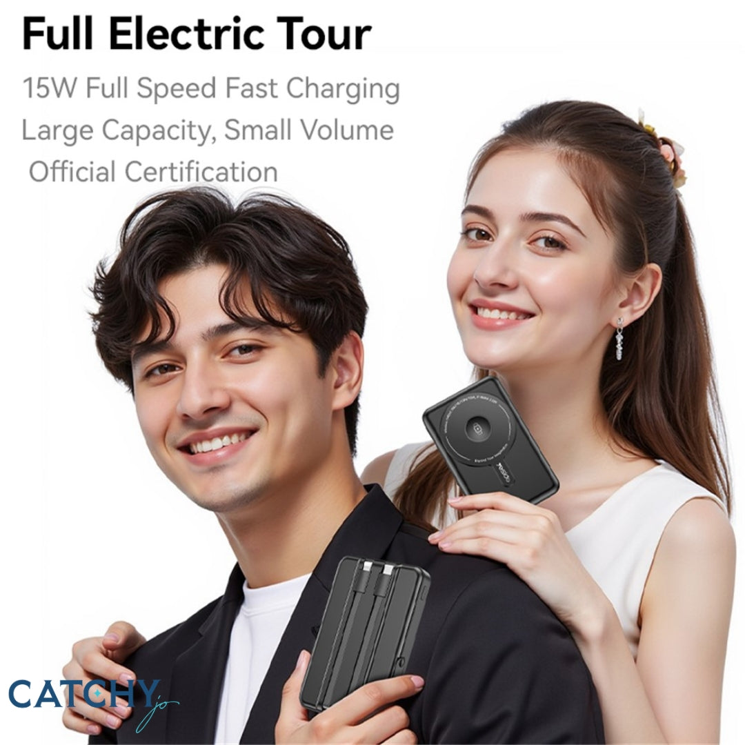 YESIDO YP72 Portable Power Bank With Kickstand & 2 Cables