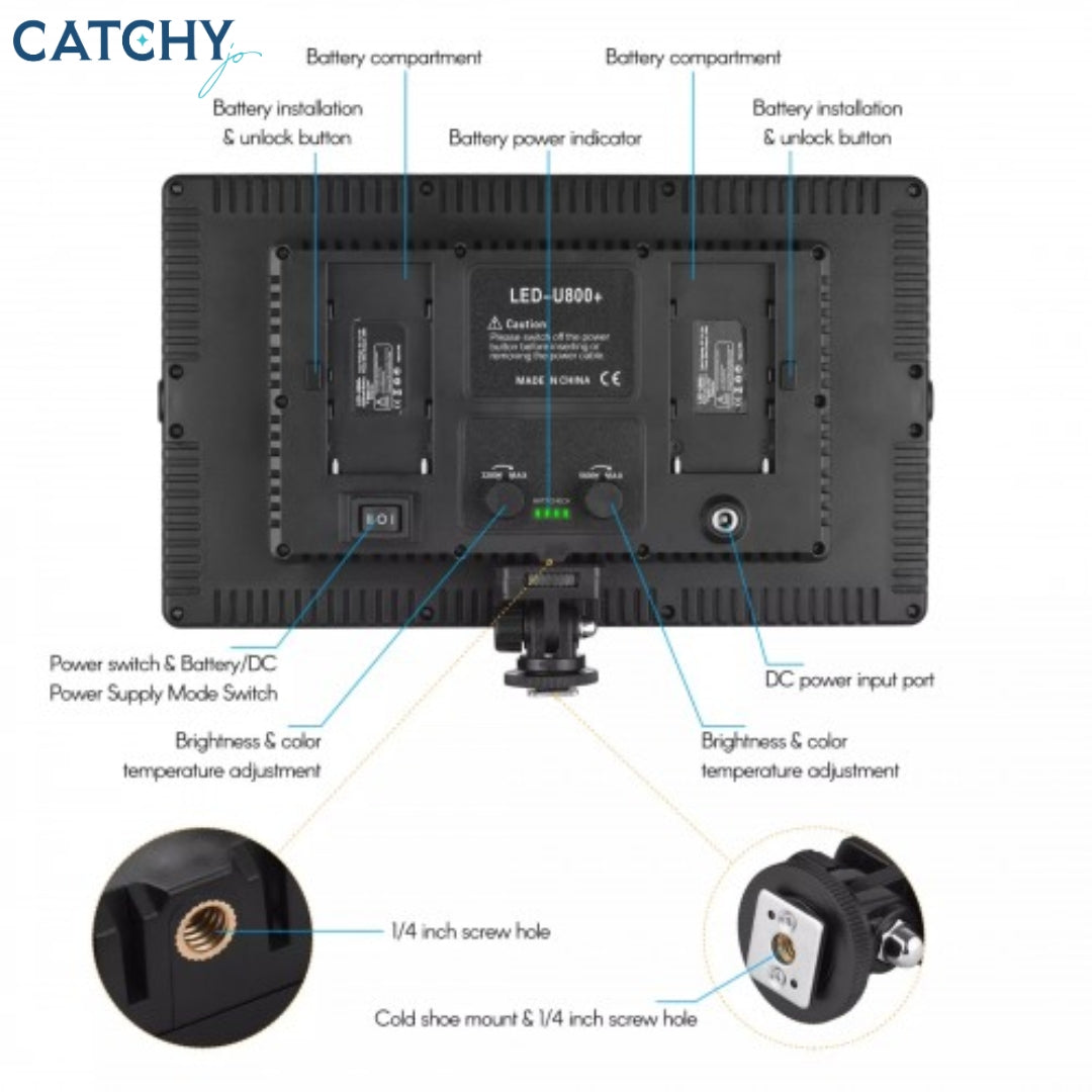 Pro LED-800 LED Light Panel Bi-Color 3200-5600k Pro LED-800 LED Light Panel Bi-Color 3200-5600k