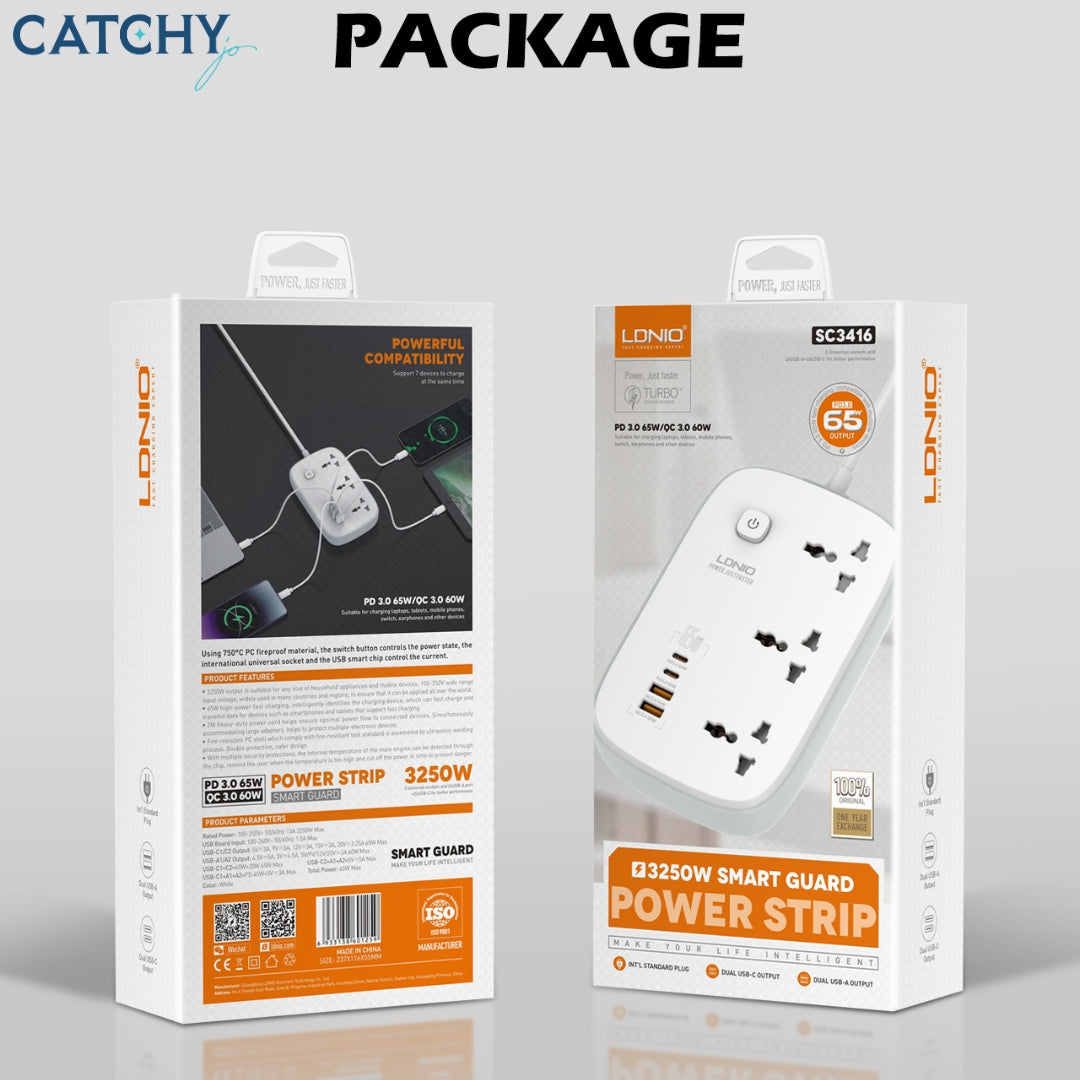 LDNIO SC3416 GaN Power Socket (65W) LDNIO SC3416 GaN Power Socket (65W)
