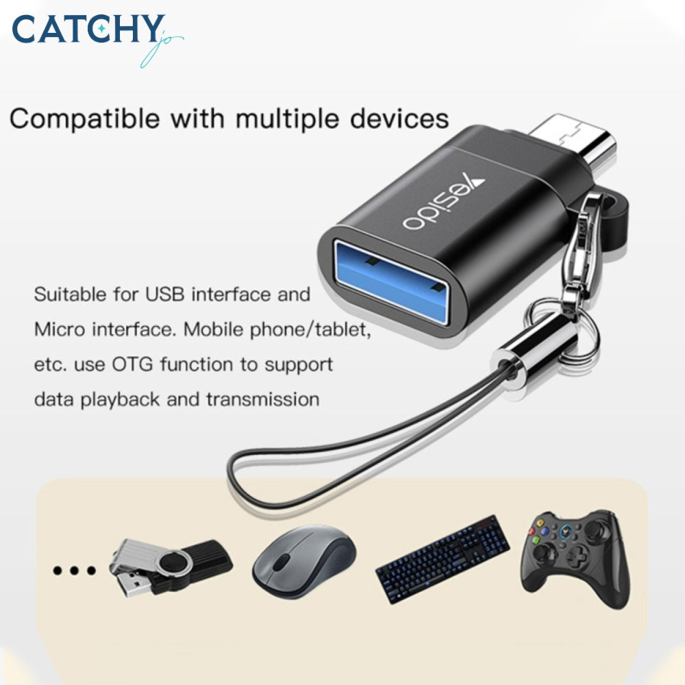 YESIDO GS07 Micro USB To USB 2.0 OTG Mini Connector Adapter With Keychain