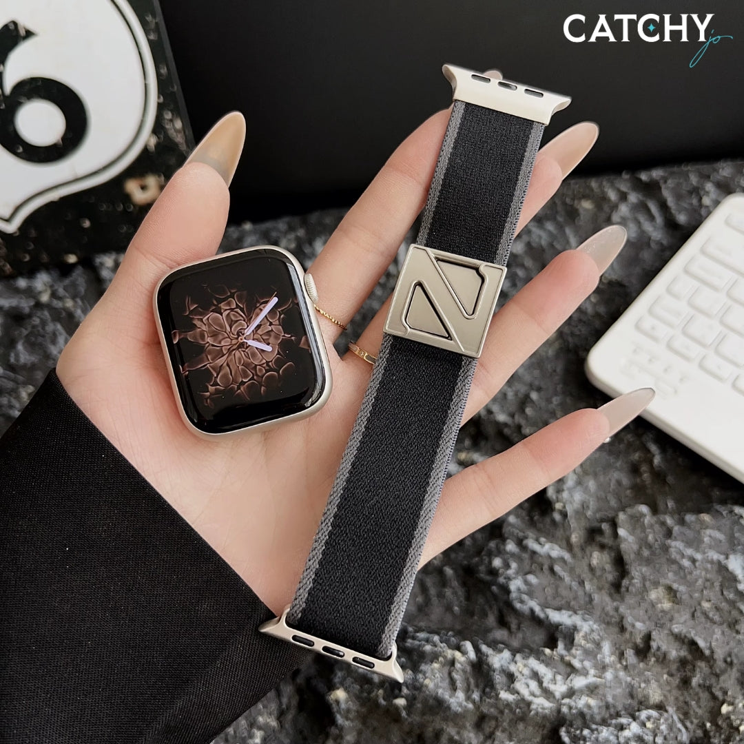 سوار رياضي مرن من النايلون قابل للتعديل لـ Apple Watch