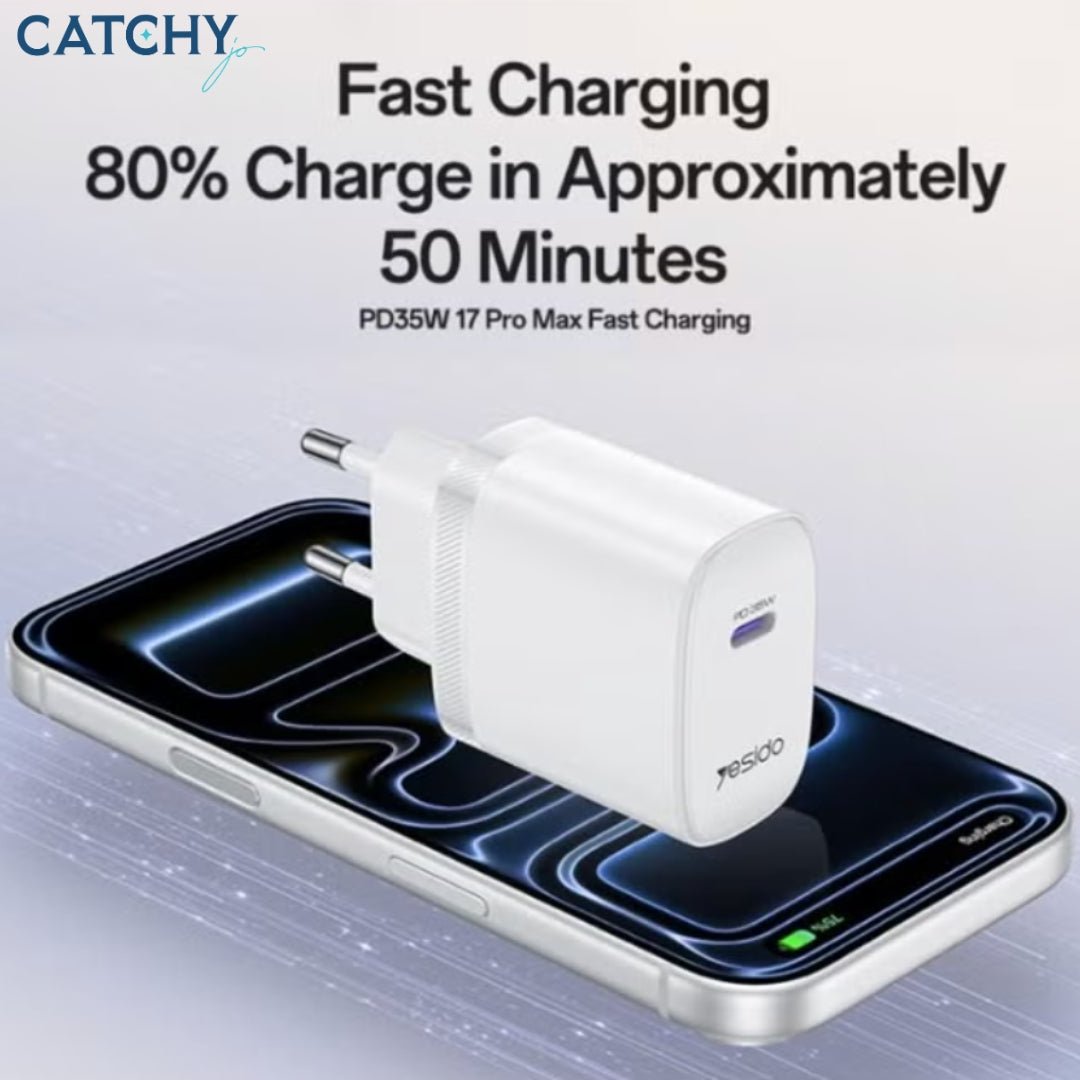 YESIDO YC107 PD Fast Wall Charger With Type-C (35W)