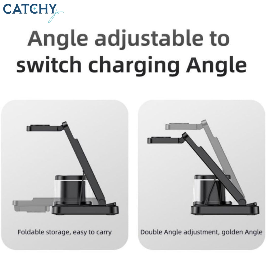 YESIDO DS22 5-in-1 Fast Charging Double Angle Wireless Charger (15W)