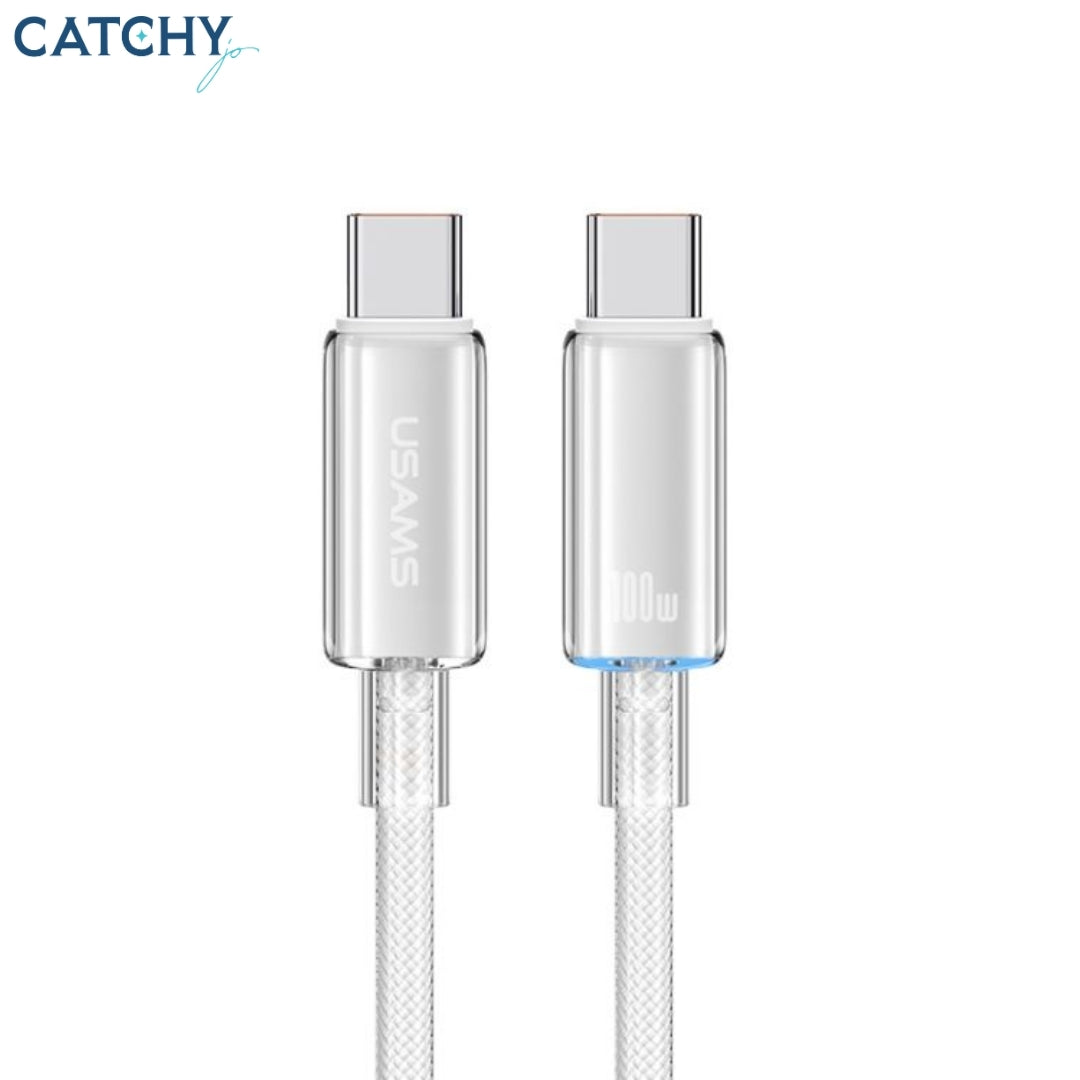 USAMS SJ660 Type-C To Type-C Fast Charging Transparent Data Cable (100W)