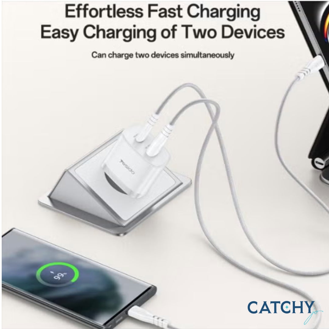 YESIDO YC110 USB-C + USB-A Power Adapter With Type-C Cable