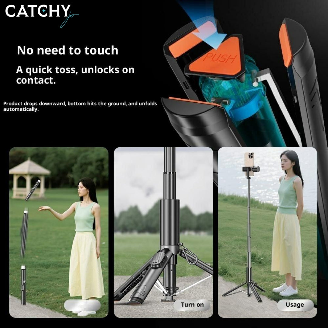 P24-D Anti Shake Extendable Selfie Stick With Fill Light