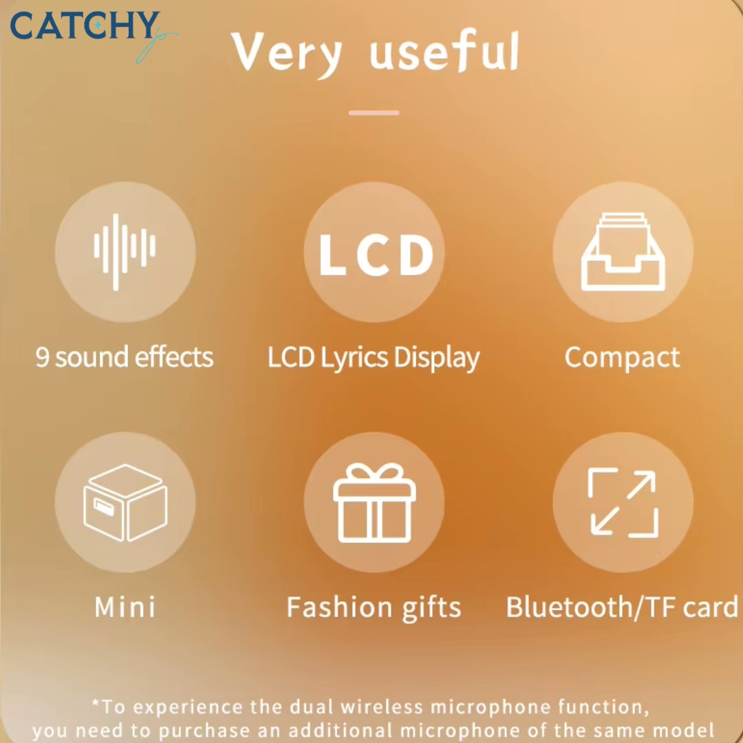 Portable Bluetooth Speaker With Lyrics Display & Microphone Karaoke