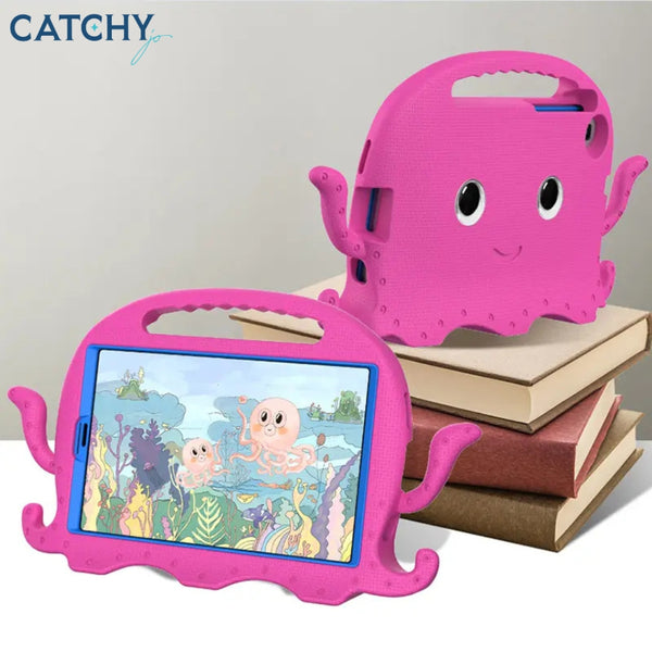 iPad Octopus Design Anti Drop Back With Stand Children Case