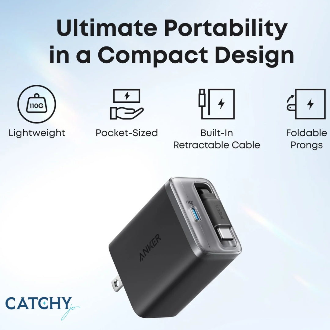 Anker Nano Charger Built-In Retractable USB-C Cable (35W)