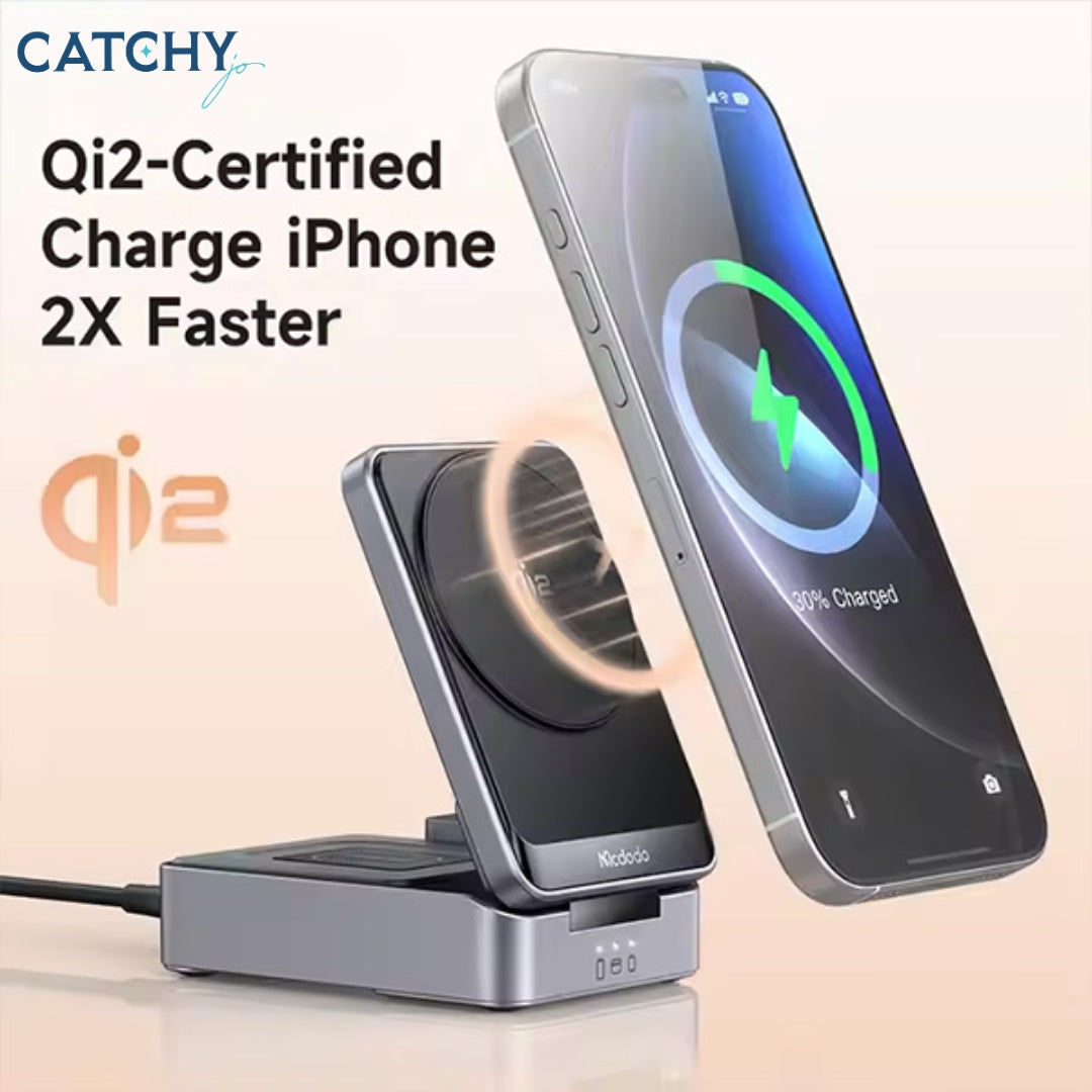MCDODO MagQ Qi2 3 in 1 Foldable Magnetic Wireless Charger (15W)