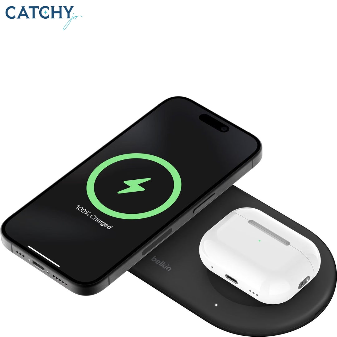 BELKIN قاعدة شحن لاسلكية مغناطيسية 2 في 1 مع Qi2 (15W)