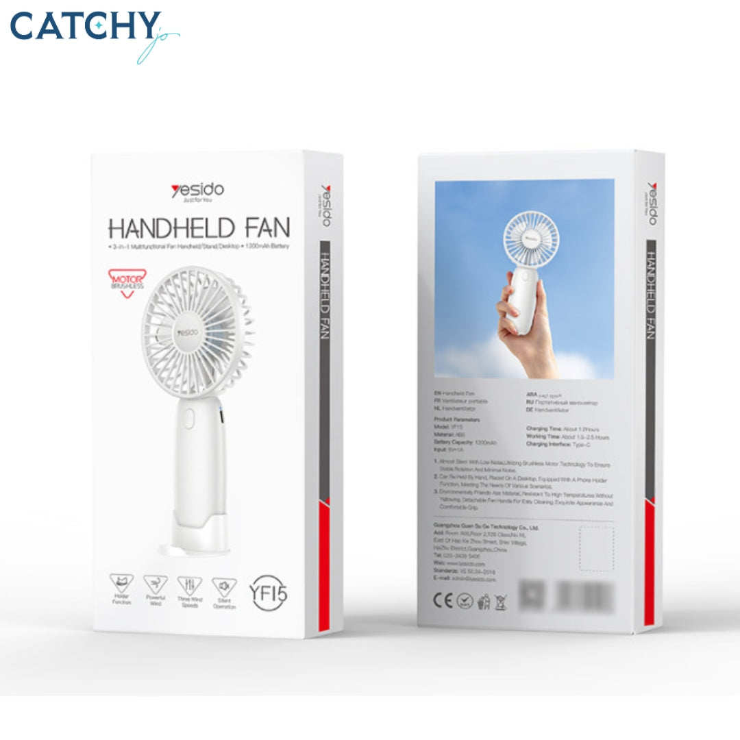 YESIDO YF15 3 Speed Infinitely Variable Fan (1200mAh)