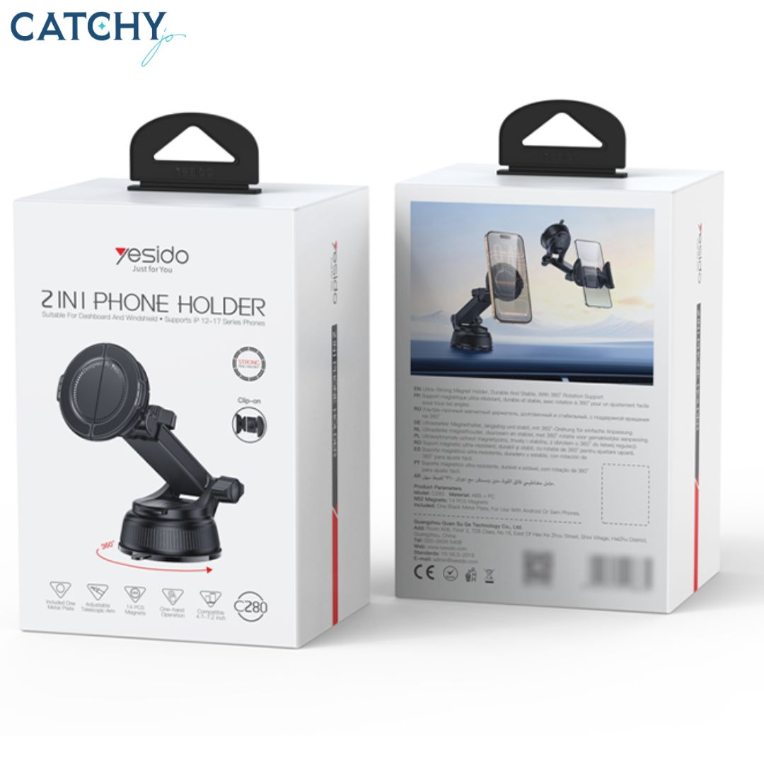 YESIDO C280 2-in-1 Car Phone Holder