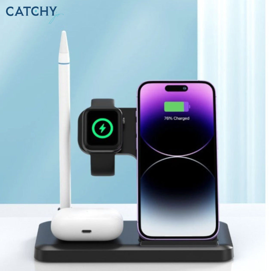 XO (WX033) 4 in 1 Wireless Charger (Qi Pad) (15W)