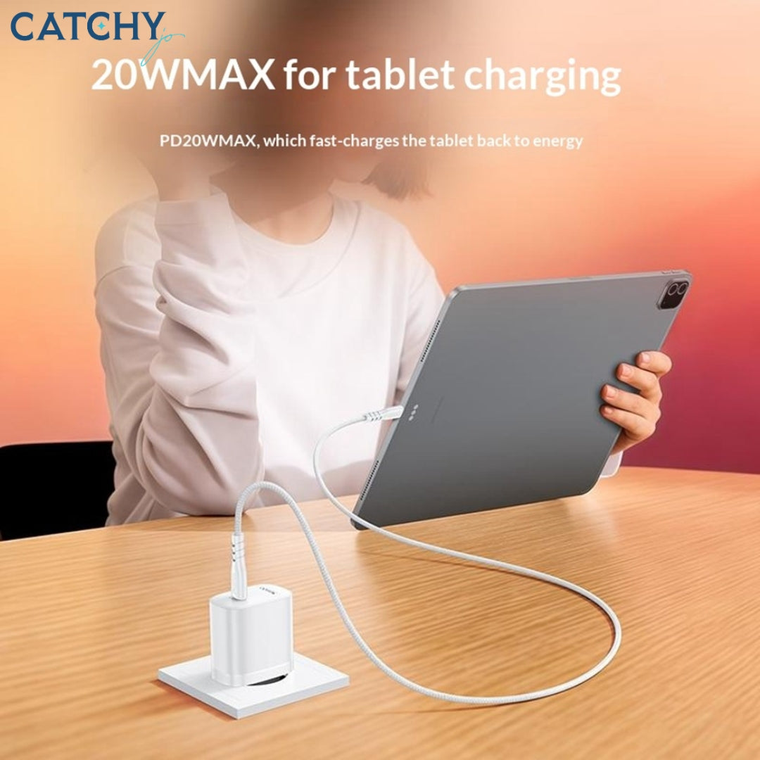 YESIDO YC105 Fast Charging Adapter Wall Charger With Type-C Cable (20W)