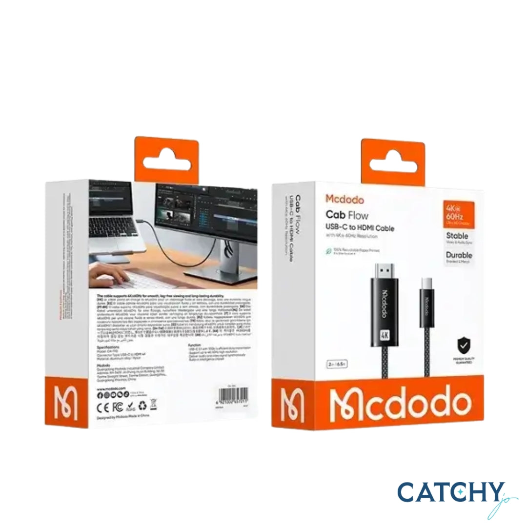 MCDODO Cab Flow Adapter Cable Type-C To HDMI