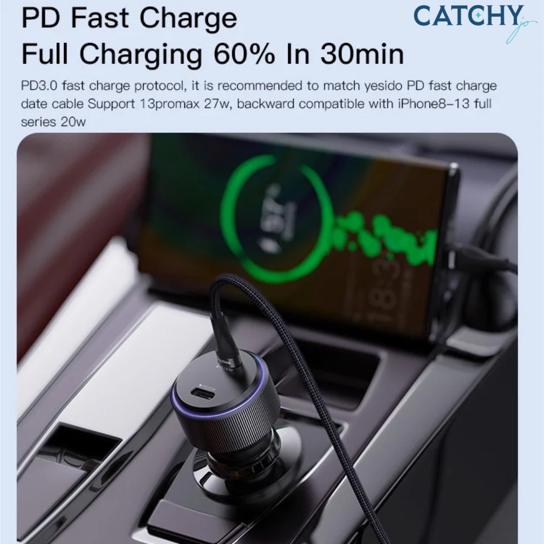 YESIDO Y48 Dual Fast Charging Car Charger Dual (60W)