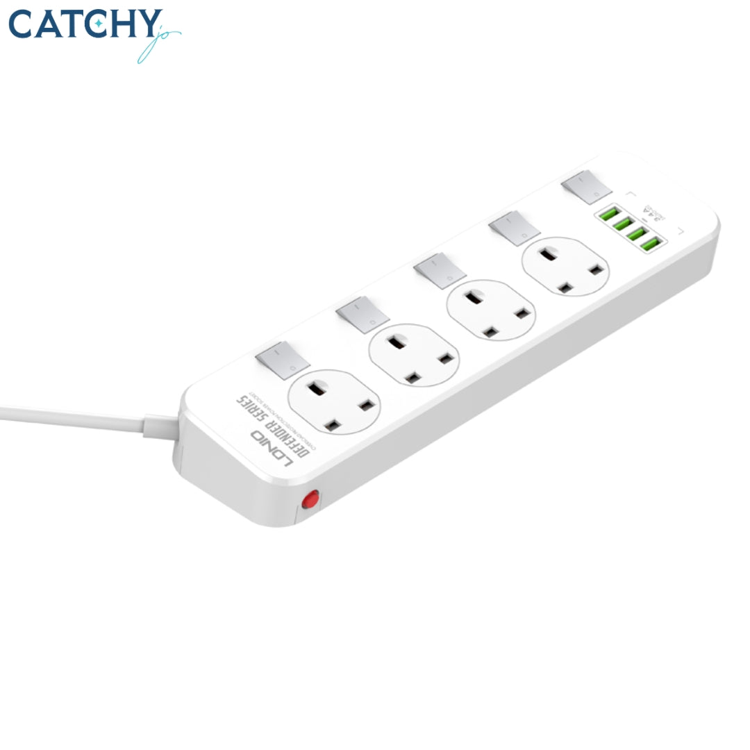 LDNIO SK4466 4 USB Port Surge Protector Power Strip (UK)