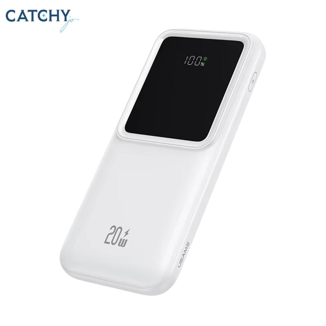 USAMS US-CD193 بنك طاقة رقمي بشاشة عرض ومنفذين مع كابلات 10000mAh