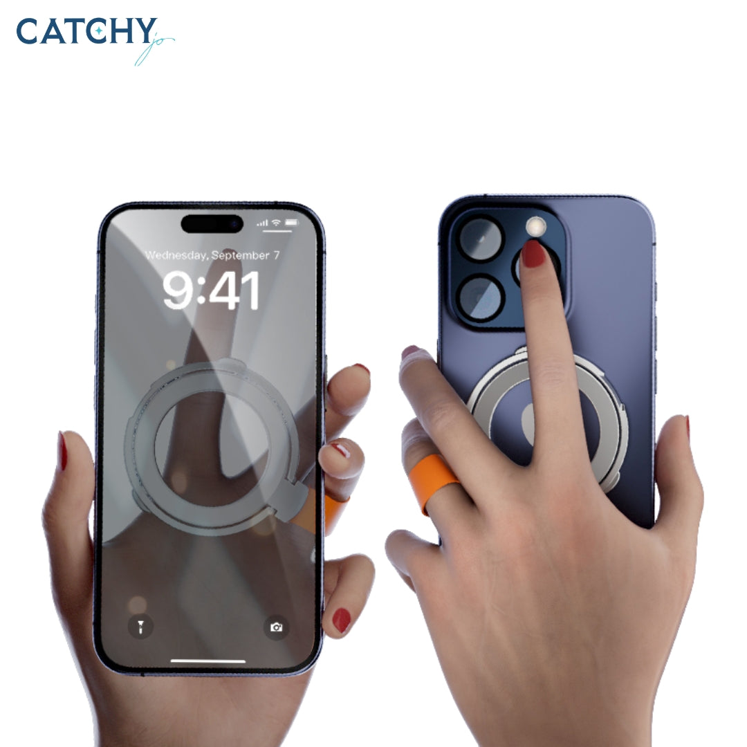 ATB Silicone Strap Carbon Fiber Magnetic Mobile Ring Holder