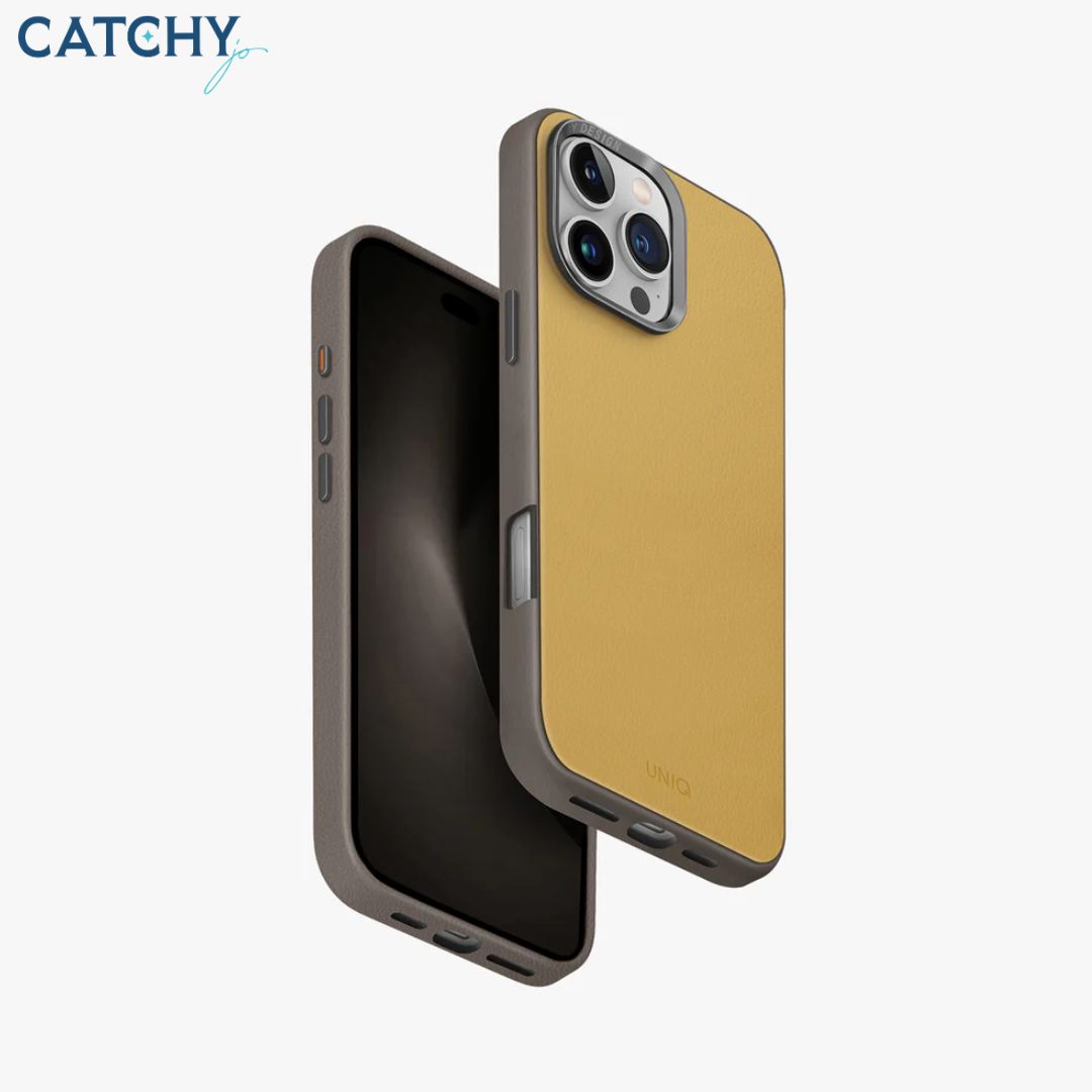 UNIQ iPhone Lyden DS Dual-Tone Premium Leatherette Case | iPhone 16 Pro | iPhone 16 Pro Max | Black | Brown | Yellow UNIQ iPhone Lyden DS Dual-Tone Premium Leatherette Case | iPhone 16 Pro | iPhone 16 Pro Max | Black | Brown | Yellow
